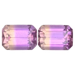4.20 Carat Natural Loose Ametrine Pair Emerald Shape Gemstone