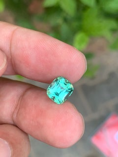 2.65 Carat Natural Loose Blue Green Tourmaline Cushion Cut Gemstone