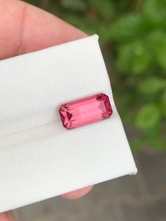 3.55 Carat Natural Loose Pink Tourmaline Emerald Shape Gemstone