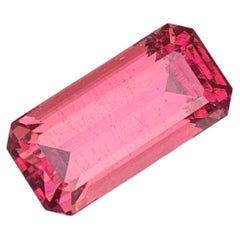 3.55 Carat Natural Loose Pink Tourmaline Emerald Shape Gemstone