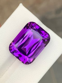 Cushion Cut 21.90ct Amethyst Gemstone, Brazil, Arts and Crafts Style