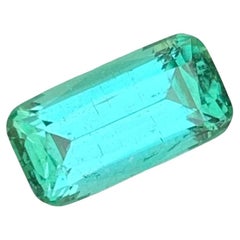Cushion Cut Green Seafoam Tourmaline, 3.70 Carats, Afghanistan