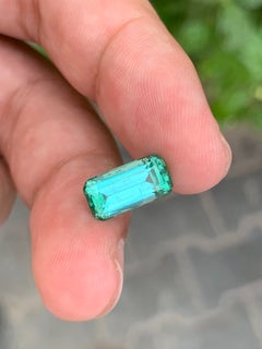 Cushion Cut Green Seafoam Tourmaline, 3.70 Carats, Afghanistan