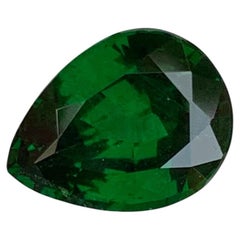 Faceted Tsavorite Garnet, 2.70 Carat Pear Cut from Tanzania