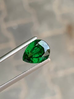 Faceted Tsavorite Garnet, 2.70 Carat Pear Cut from Tanzania