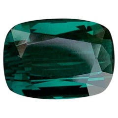 Cushion Cut Green Tourmaline, 3.65 Carat, Afghanistan, Arts Style