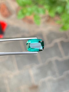 Cushion Cut Green Tourmaline, 3.65 Carat, Afghanistan, Arts Style