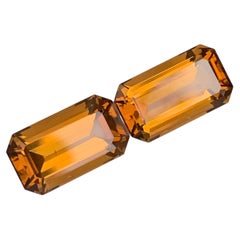 Citrine Loose Gemstone, 6.60 Carat Emerald Cut from Brazil