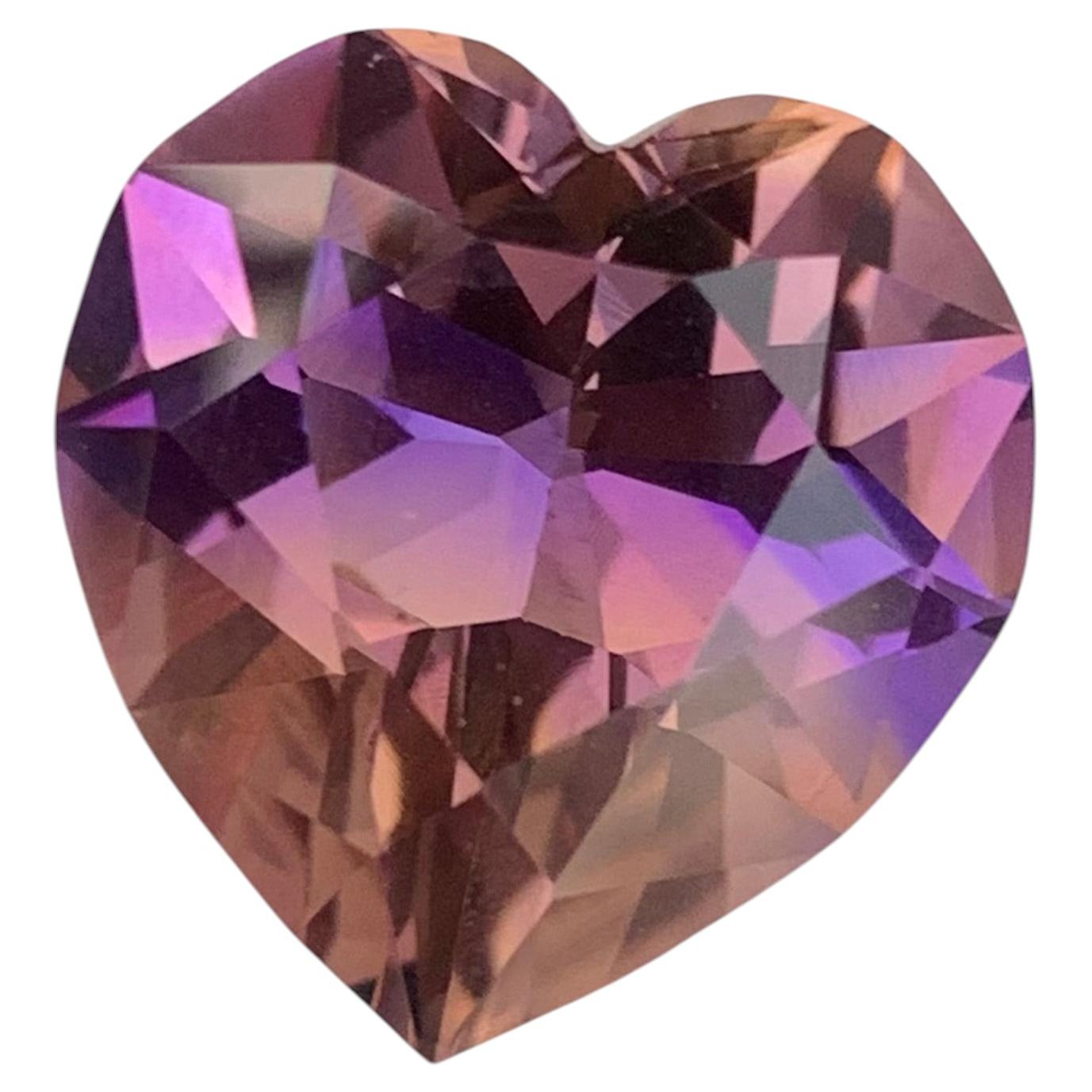 Ametrine Heart Cut Loose Gemstone, 15.00 Carats, Bolivia Origin