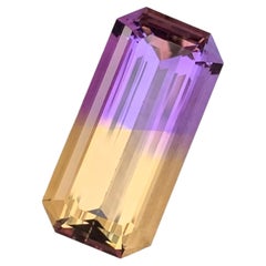 Bolivian Ametrine 9.30ct Emerald Cut Gemstone, Arts and Crafts Style