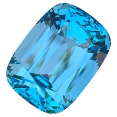 Cushion Cut 52.75ct Blue Topaz Loose Gemstone, Brazil, Gilt Gemstone