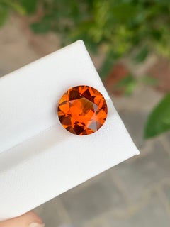 Pierre précieuse en vrac, citrine de Madère, taille ronde, 5,80 carats