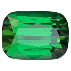 Pierre précieuse de 4,20 carats, tourmaline verte, taille coussin, destinée à la joaillerie