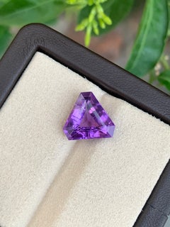 Amethyst 4.15 Carat Triilion Cut Gemstone For Ring