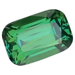 3.65 Carat Blue Green Tourmaline Cushion Cut Gemstone