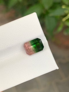 Bi Colour Tourmaline Emerald Cut Gemstone 3.70 Carat
