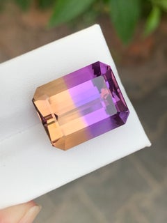 Ametrine 26.25 Carat Loose Gemstone, Emerald Cut, Bolivia Origin