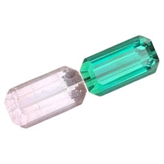 Reverse Pair Tourmaline 1.75 Carat Emerald Cut Gemstone