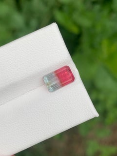 Bi Colour Tourmaline 1.70 Carat Emerald Cut Gemstone