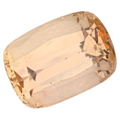 Certified 3.78 Carat Imperial Topaz Cushion Cut Loose Gemstone