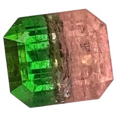 2.25 Carat Natural Loose Bi Colour Tourmaline Octagon Cut Gemstone