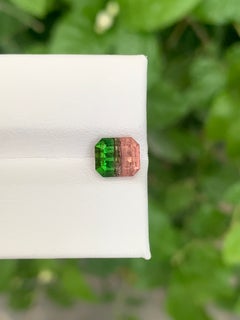 2.25 Carat Natural Loose Bi Colour Tourmaline Octagon Cut Gemstone