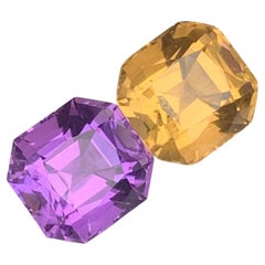 Reverse Pair Amethyst Citrine 4.60 Carat Loose Gemstone