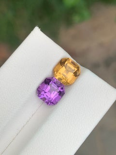 Reverse Pair Amethyst Citrine 4.60 Carat Loose Gemstone