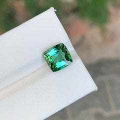 Blue Green Tourmaline 3.10 Carat Cushion Cut Gemstone