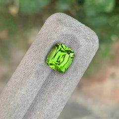 3.85 Carat Natural Loose Peridot Cushion Cut Gemstone