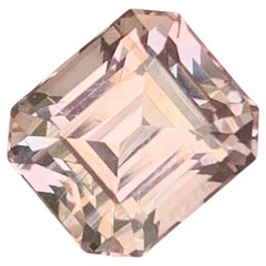 Pierre précieuse de 3,72 ct, topaze impériale, taille émeraude, couleur rose-orange clair, certifiée GGI