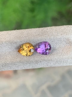2.35 Carat Natural Loose Amethyst Citrine Reverse Pair Gemstone