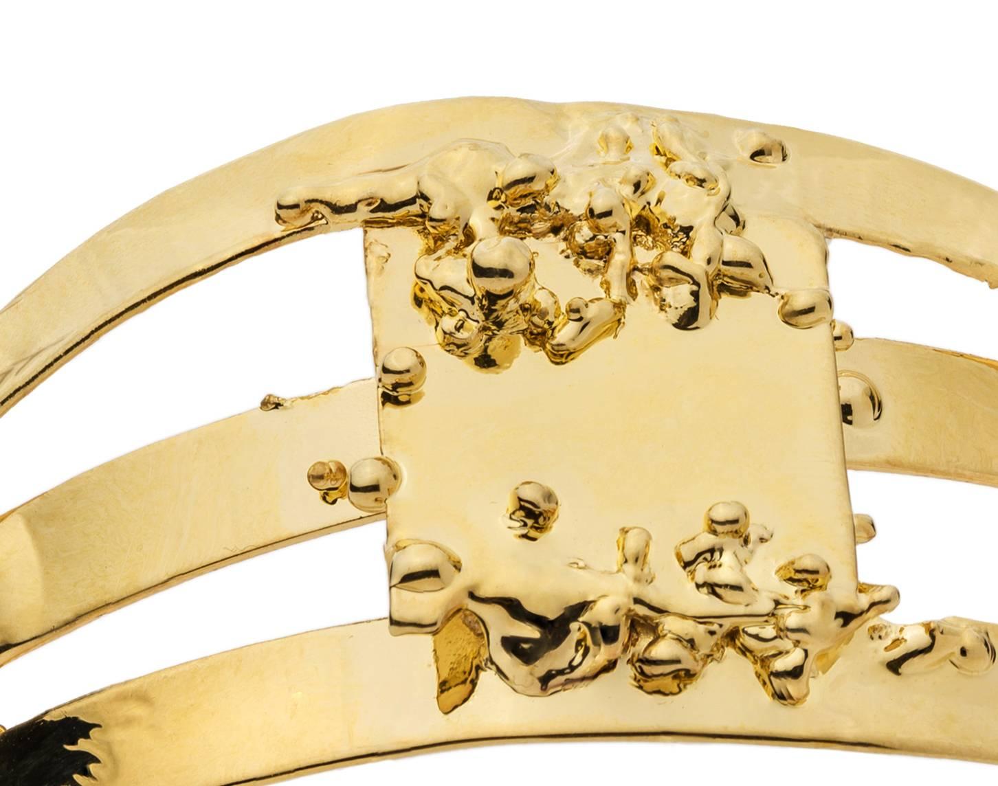 Pedro Cabrita Reis B9 Gold Bangle Bracelet In New Condition For Sale In London, GB