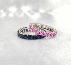 Princess Cut Eternity Band, Sapphire Stackable Eternities, Solid Gold Eternities