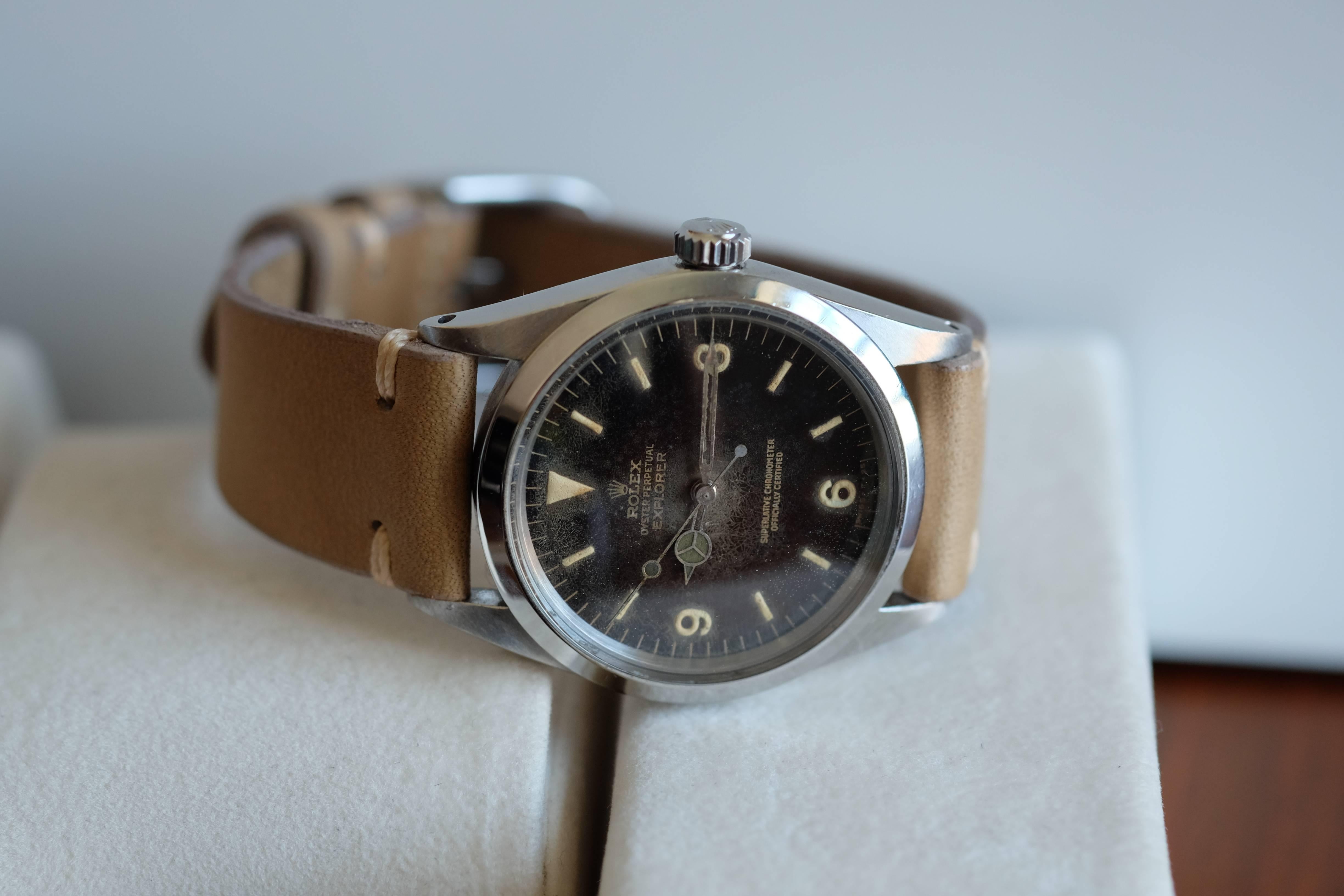Rolex Stainless Steel Tropical Dial Explorer Wristwatch Ref 1016 1