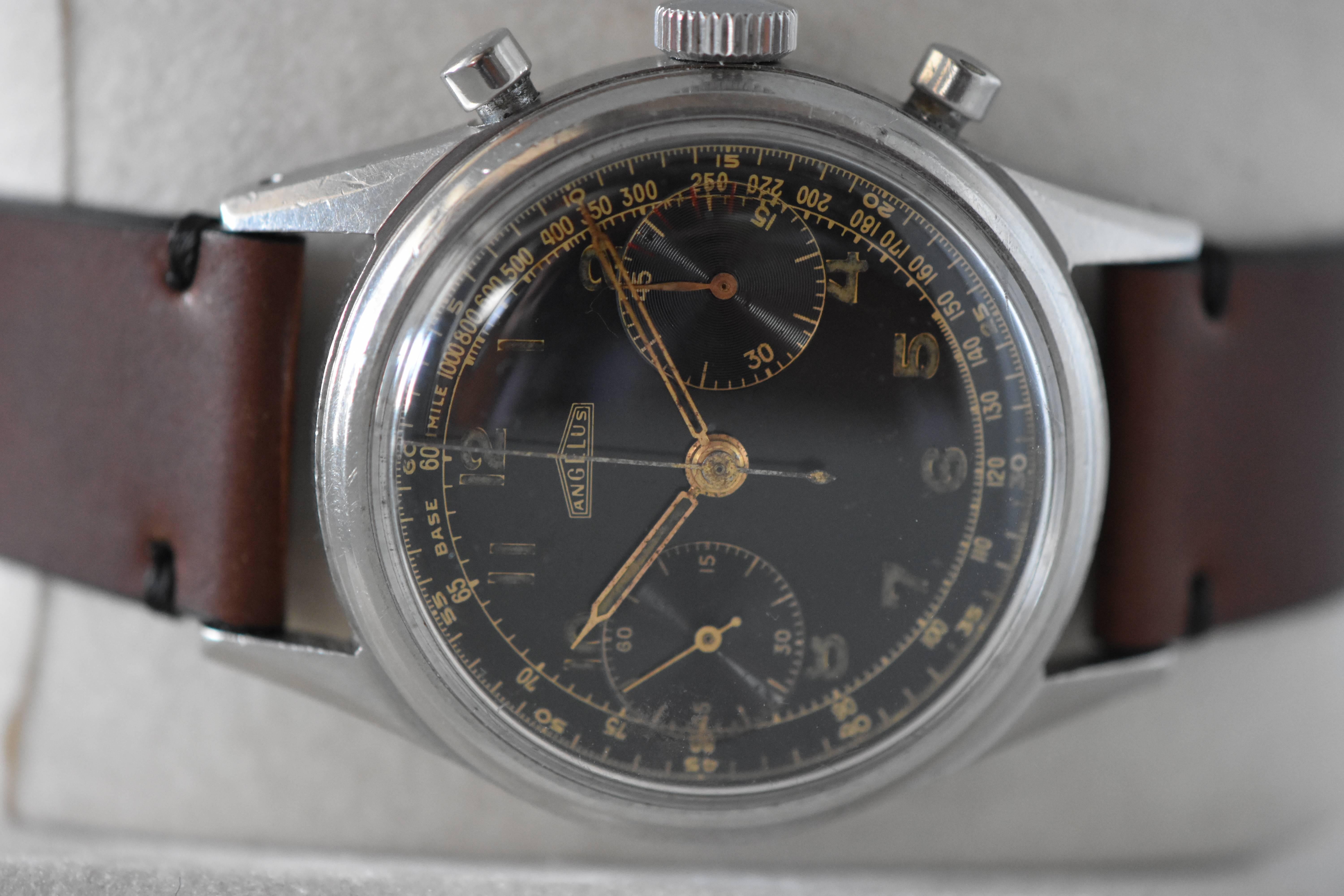 Men's Angelus Caliber 215 Chronograph 1950's Wristwatch