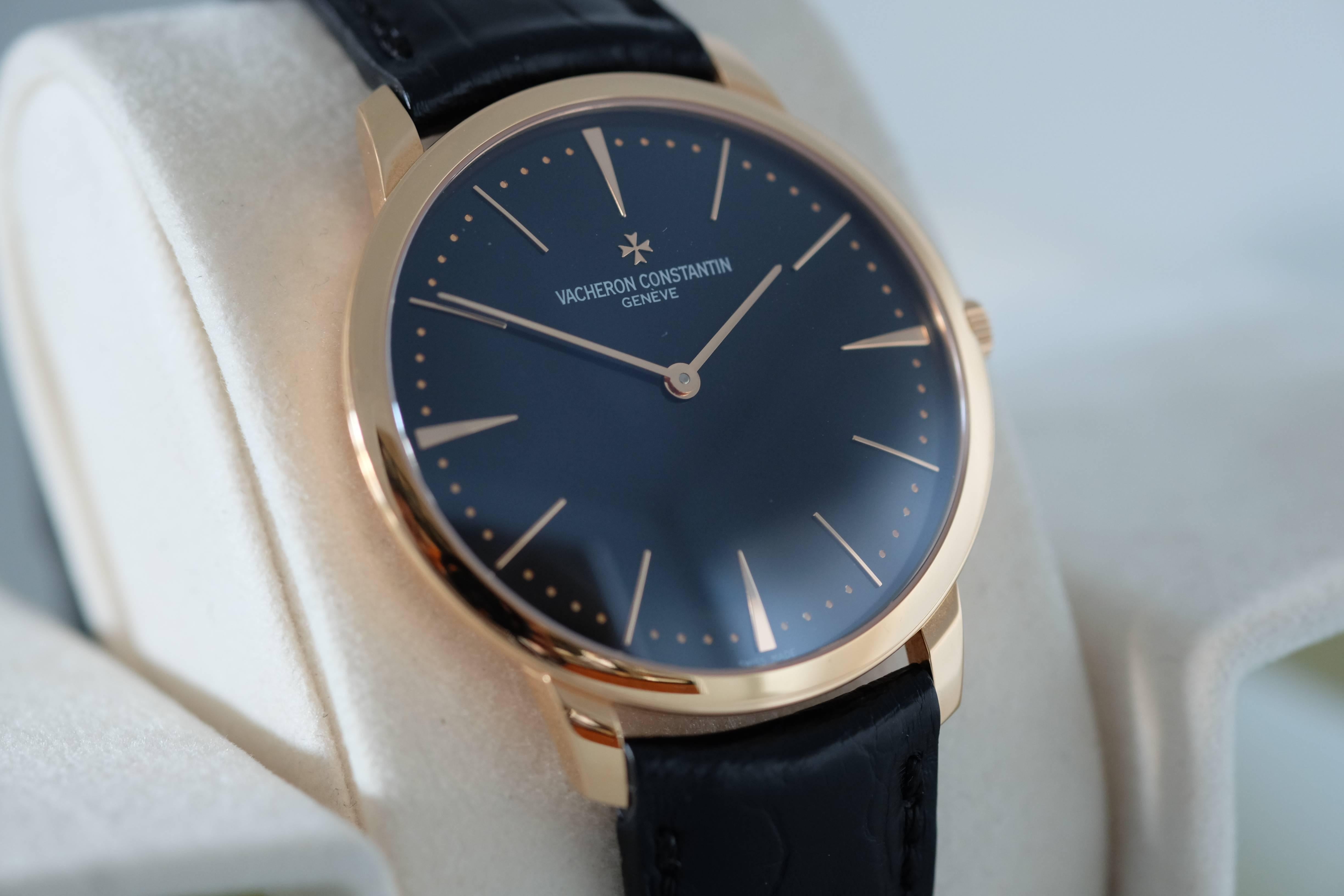 Men's Vacheron Constantin Rose Gold Patrimony Special Boutique Wristwatch For Sale