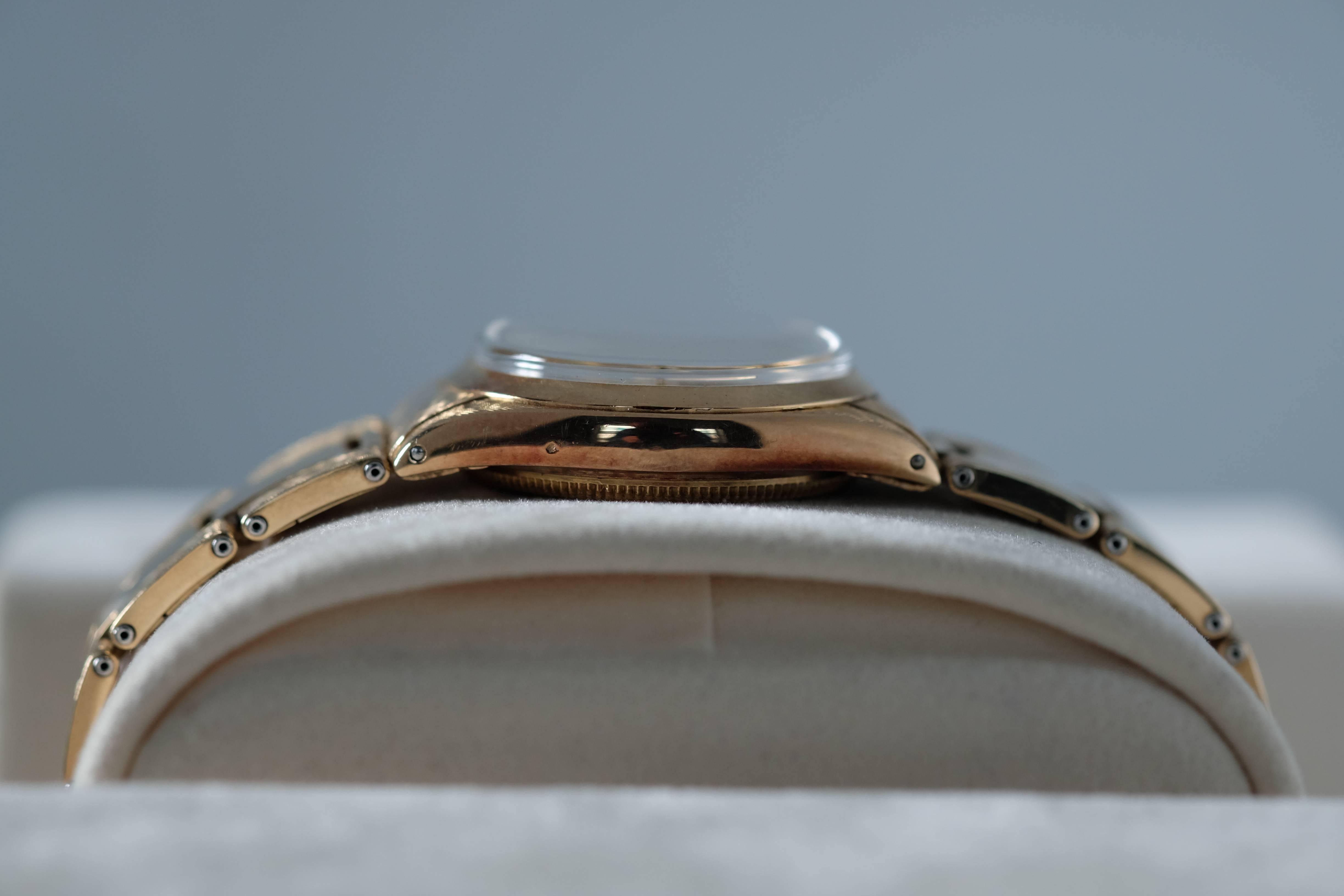 Rolex lady's yellow gold Oyster Perpetual Florentine wristwatch Ref 6551 In New Condition For Sale In New York, NY