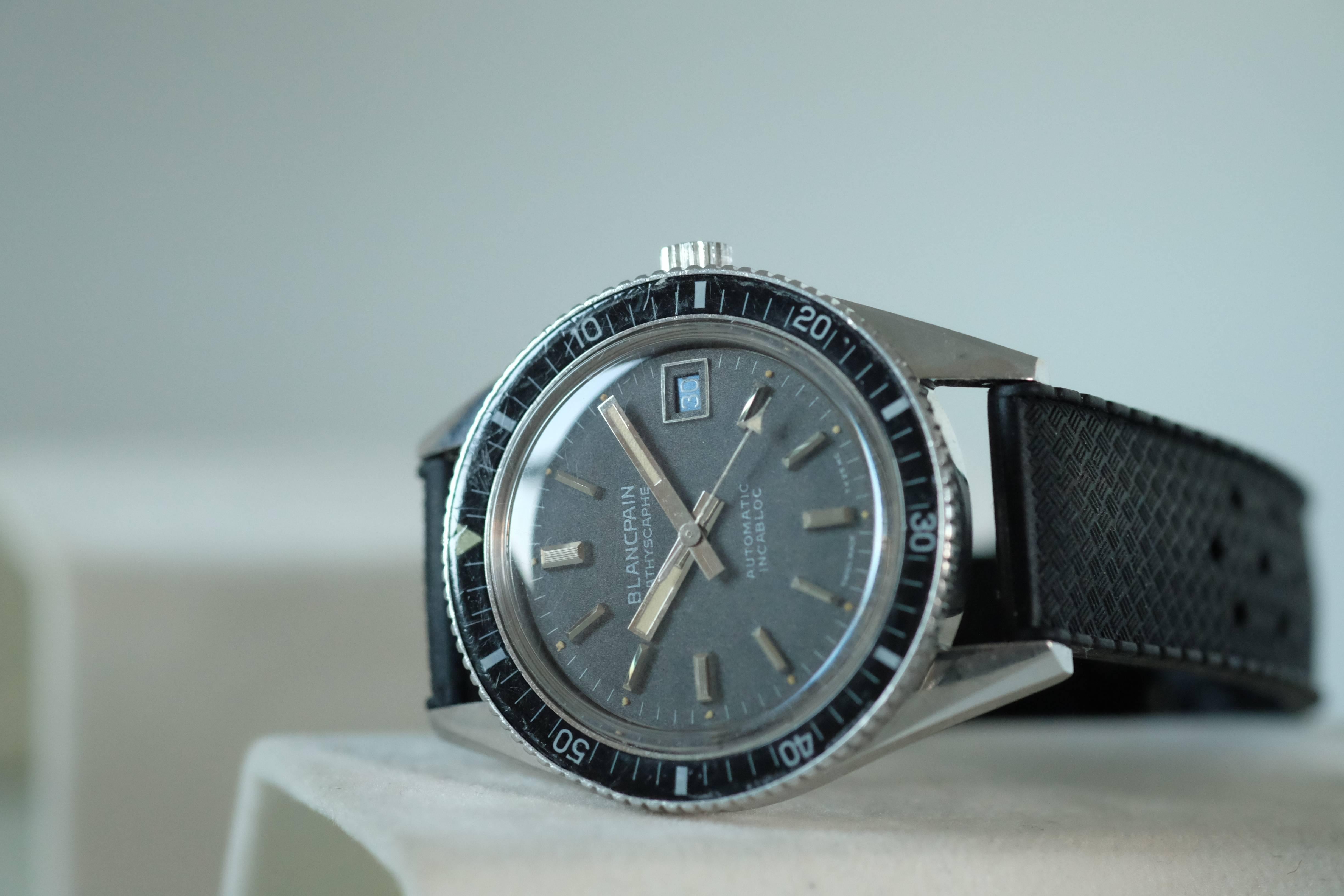 Blancpain Stainless Steel Bathyscaphe Diver's Automatic Wristwatch In Excellent Condition In New York, NY