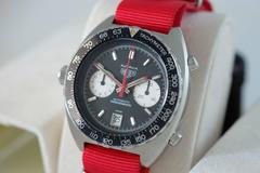 Heuer stainless steel Autavia Viceroy racer chronograph wristwatch Circa 1974