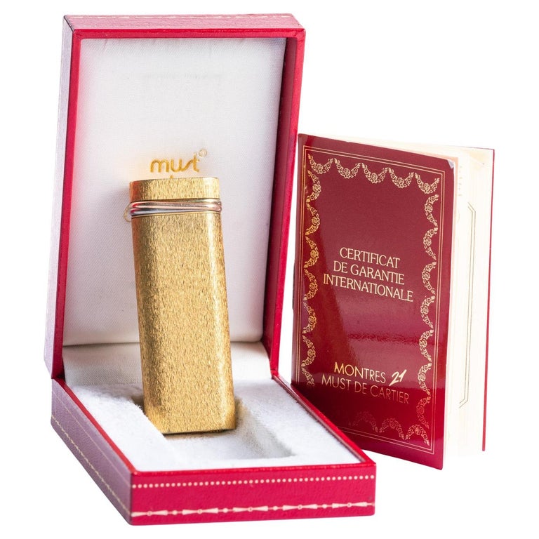 Vintage Cartier Trinity Oval Gold Plated Lighter With Original Box