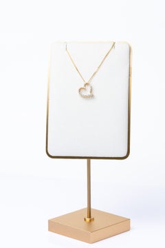Vintage 18ct Gold & Diamond Heart Pendant Necklace