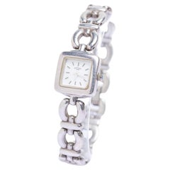 Orologio da polso vintage da donna con bracciale rotante in argento sterling