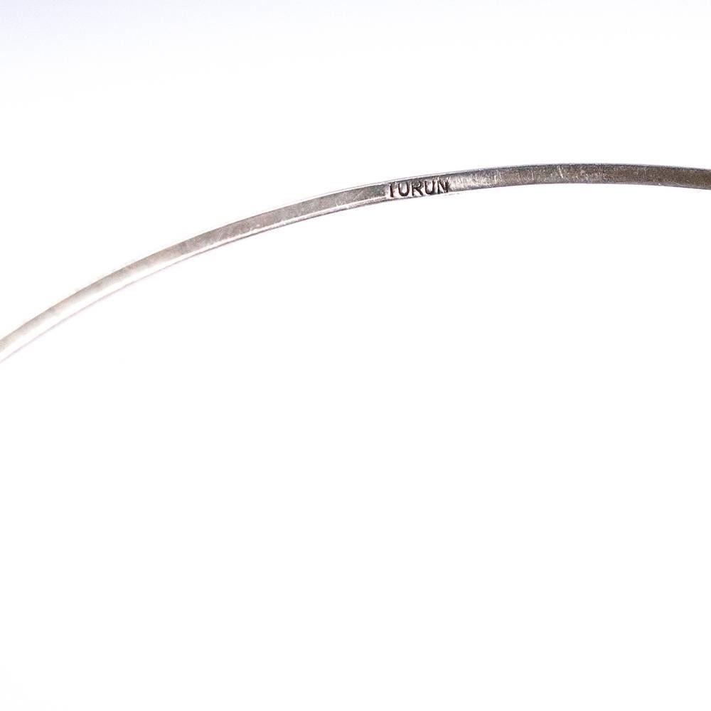 Modernist 1960 Vivianna Torun sterling silver pebble choker necklace and pendant
