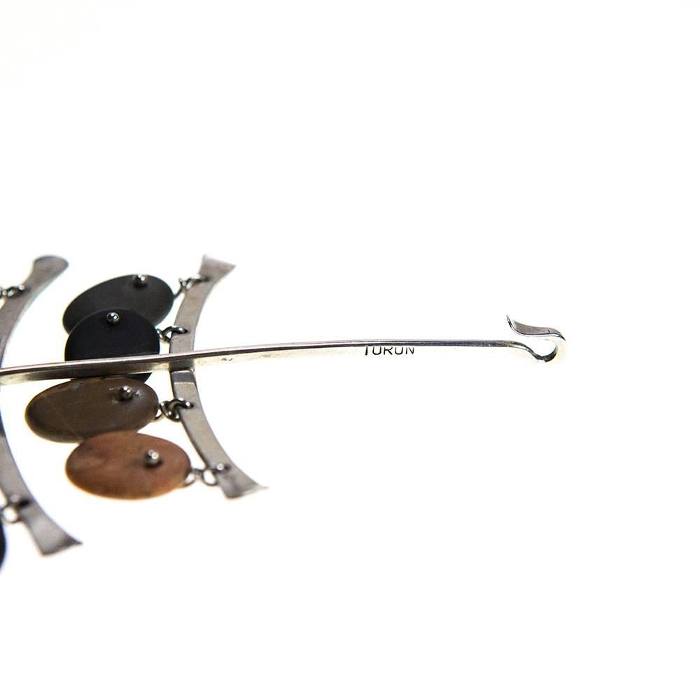 1960 Vivianna Torun sterling silver pebble choker necklace and pendant In Excellent Condition In Brussels, BE