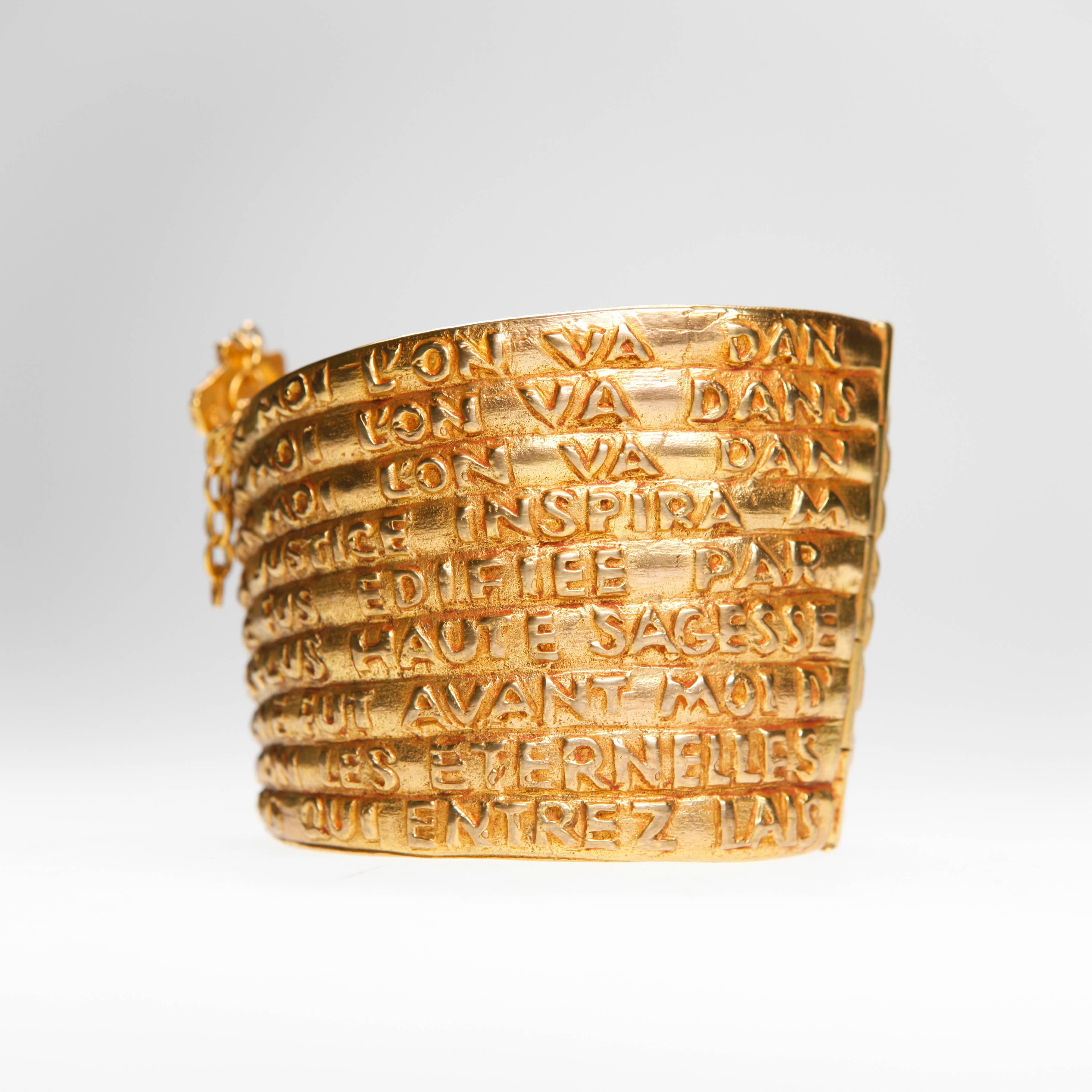 line vautrin Dante gilded bronze bracelet In Excellent Condition In Brussels, BE