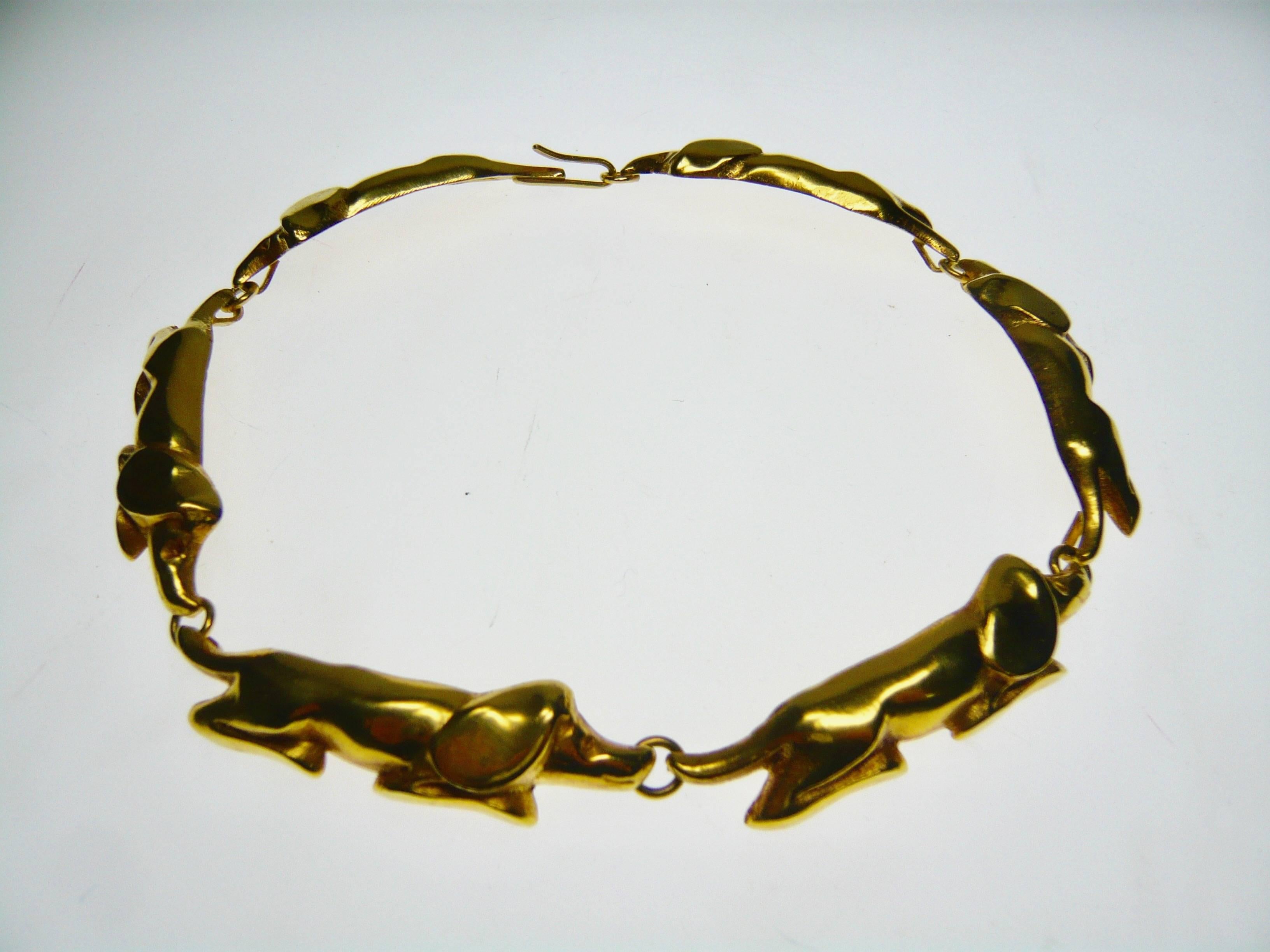 Dog Collar Bronze Necklace by Line Vautrin, 1955 1