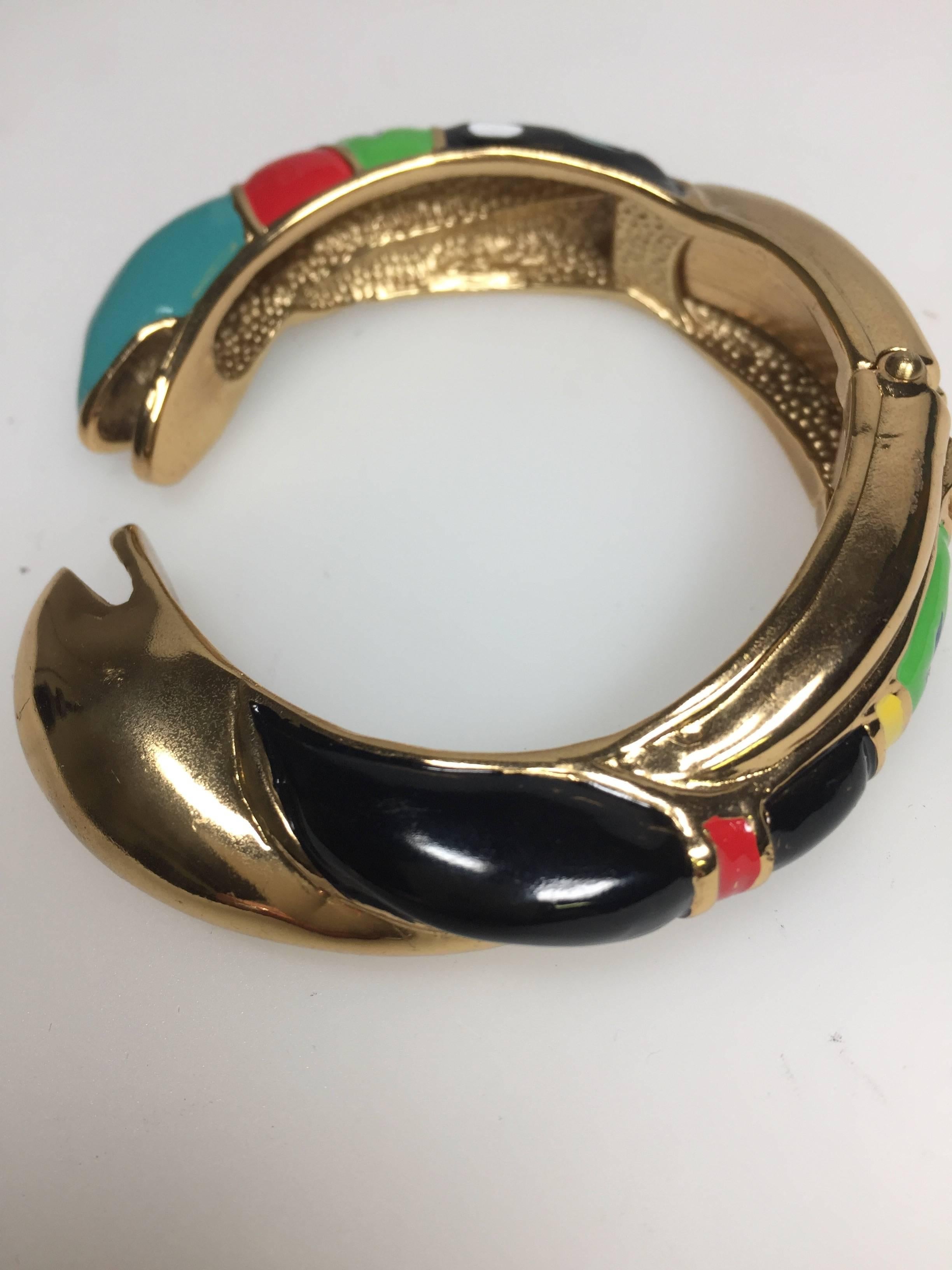 Niky de Saint Phalle Enamel Bracelet circa 1980 In Excellent Condition For Sale In Brussels, BE