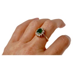 Emerald & Diamond 14K gold Cocktail Ring