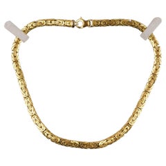 18K Yellow Gold Italian Milor Byzantine Style Link Necklace